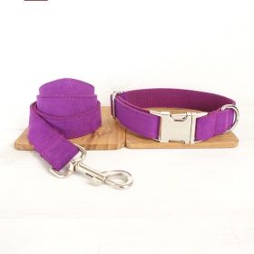 Pet bow tie Solid dog collar bow accessories (Option: Purple Aset-L)