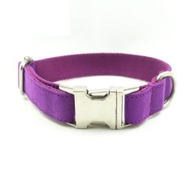 Pet bow tie Solid dog collar bow accessories (Option: Purple collar-S)