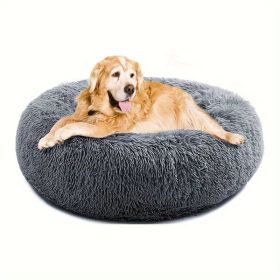 Non-Slip Dog Or Cat Beds Multiple Sizes, Calming Pet Beds For Indoor Cat Kennel Bed Pet Sofa, Round Cushion Cuddler Puppy Sofa, Machine Washable (Option: 100cm)