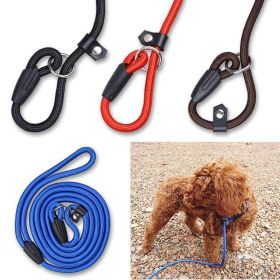 High Quality Pet Dog Leash Rope Nylon Adjustable Training Lead Pet Dog Leash Dog Strap Rope Traction Dog Harness Collar Lead (Color: Black, Size: 1.0*130cm)
