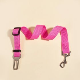 Adjustable Pet Safety Belt Leash; Dog Car Seat Belt For Dogs & Cats Outdoor Travelling (Color: Pink, Size: 72)