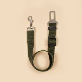 Adjustable Pet Safety Belt Leash; Dog Car Seat Belt For Dogs & Cats Outdoor Travelling (Color: Army Green, Size: 72)