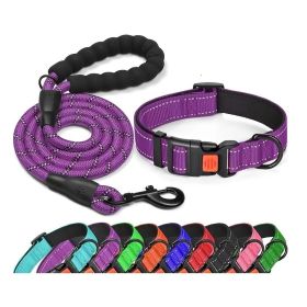 No Pull Dog Harness; Adjustable Nylon Dog Vest & Leashes For Walking Training; Pet Supplies (Color: Purple, Size: S)