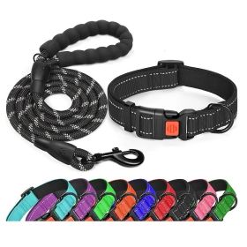 No Pull Dog Harness; Adjustable Nylon Dog Vest & Leashes For Walking Training; Pet Supplies (Color: Black, Size: S)