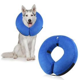 Soft Dog Cone Collar for After Surgery - Inflatable Dog Neck Donut Collar - Elizabethan Collar for Dogs Recovery (Colour: CQLQ10 American flag, Size: L)