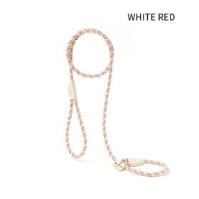 Dog Rope Pet Pulling Rope Puppy Strap Traction Rope Heavy Duty Belt Large Dog Leash Dog Collar Strap Dog Training Pet Harness Hands-Free Leash For Sma (Color: White Red, Size: 1.8x0.8)