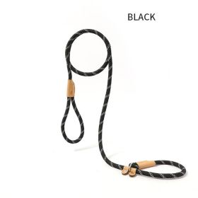Dog Rope Pet Pulling Rope Puppy Strap Traction Rope Heavy Duty Belt Large Dog Leash Dog Collar Strap Dog Training Pet Harness Hands-Free Leash For Sma (Color: Black, Size: 1.5x0.6)