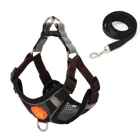 Small Dog Harness Puppy Harness and Leash Set with Reflective Strip for Small Dog Breeds (Color: Black, Size: XS)