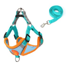 Small Dog Harness Puppy Harness and Leash Set with Reflective Strip for Small Dog Breeds (Color: Blue, Size: S)