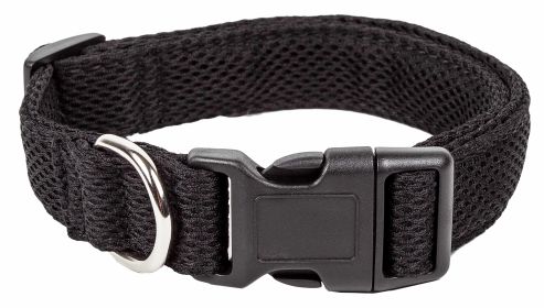 Pet Life 'Aero Mesh' 360 Degree Dual Sided Comfortable And Breathable Adjustable Mesh Dog Collar (Color: Black, Size: large)