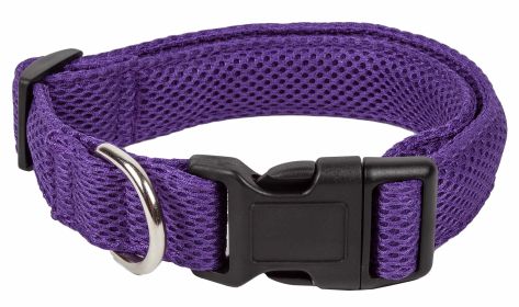 Pet Life 'Aero Mesh' 360 Degree Dual Sided Comfortable And Breathable Adjustable Mesh Dog Collar (Color: Purple, Size: small)