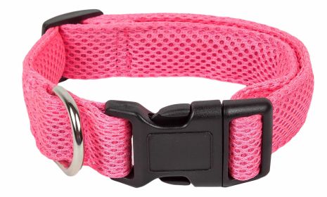 Pet Life 'Aero Mesh' 360 Degree Dual Sided Comfortable And Breathable Adjustable Mesh Dog Collar (Color: Pink, Size: medium)