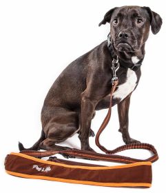 Pet Life 'Free-Fetcher' Hands Free Over-The-Shoulder Shock Absorbent Dog Leash (Color: Brown, Size: large)