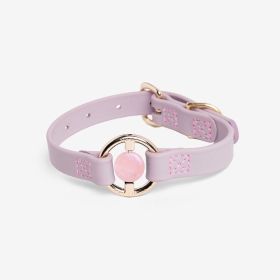 Luxury Spill-Proof Dog Collar Embedded with Healing Crystal (Color: Lilac Haze, Size: medium)