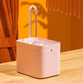 Ultra-Quiet Cat Water Fountain Filter Smart Automatic Pet Dog Water Dispenser&Burnout Prevention Pump1.5L Recirculate Filtrin (Color: Pink, Size: 220V EU Plug)
