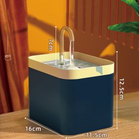 Ultra-Quiet Cat Water Fountain Filter Smart Automatic Pet Dog Water Dispenser&Burnout Prevention Pump1.5L Recirculate Filtrin (Color: Navy blue, Size: 220V EU Plug)