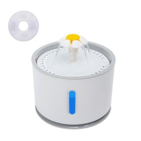 Automatic Pet Cat Water Fountain with LED Lighting 5 Pack Filters 2.4L USB Dogs Cats Mute Drinker Feeder Bowl Drinking Dispenser (Volume: 2.4L, Color: Plastic 1PC filters)