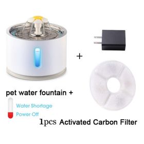 2.4L Automatic Cat Water Fountain Water level Window LED Electric Mute Water Feeder Dog Pet Drinker Bowl Pet Drinking Dispenser (Color: Fountain 1pcs filter, Size: EU)